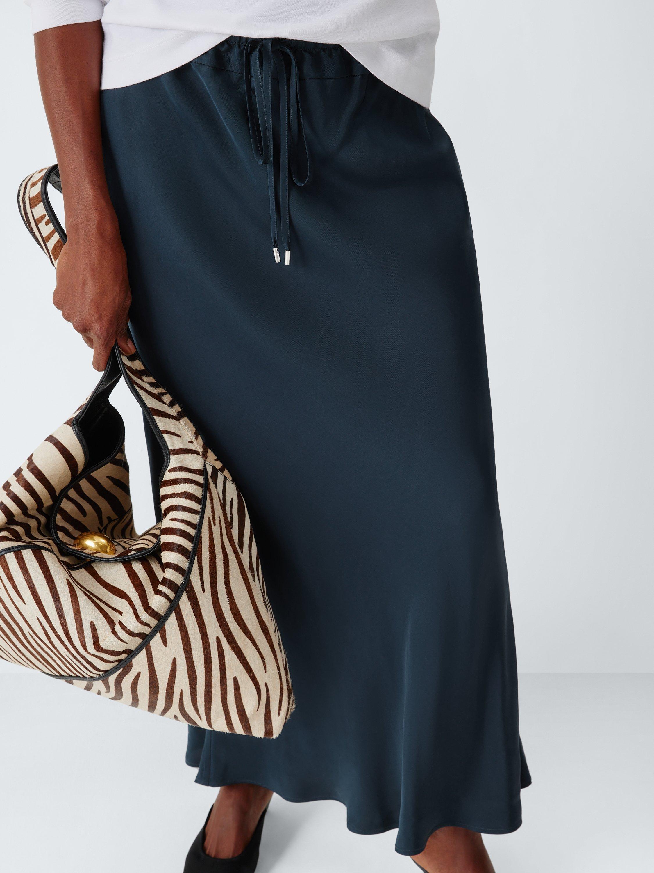 Product image 6 of 6, which shows John Lewis Bias Maxi Skirt, Navy, 8