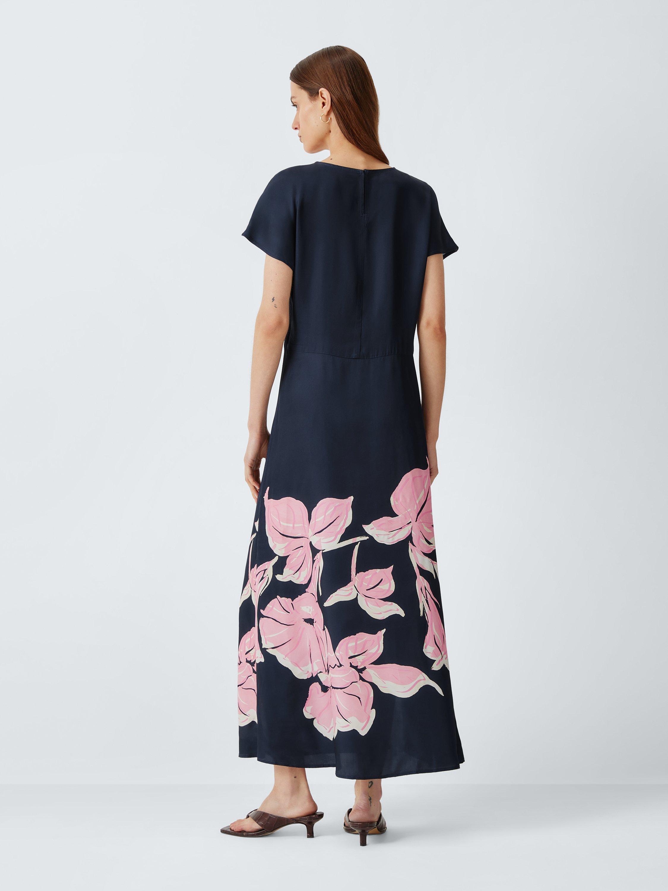 Product image 2 of 6, which shows John Lewis Floral Print Midi Column Dress, Print, 8