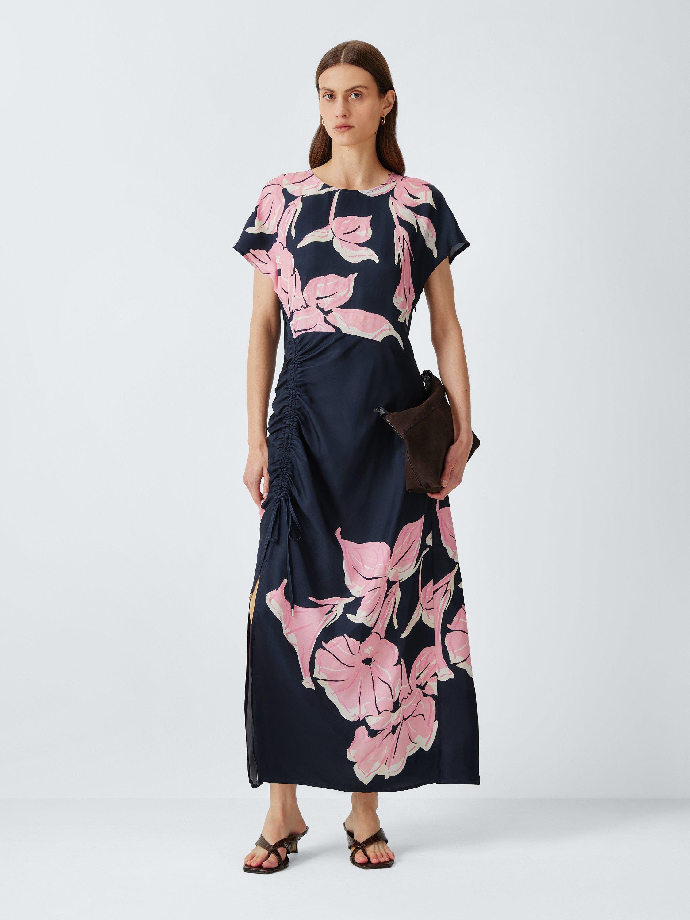 Product image 3 of 6, which shows John Lewis Floral Print Midi Column Dress, Print, 8