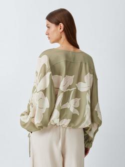 John Lewis Side Tie Floral Print Top, Print - view 2, Print