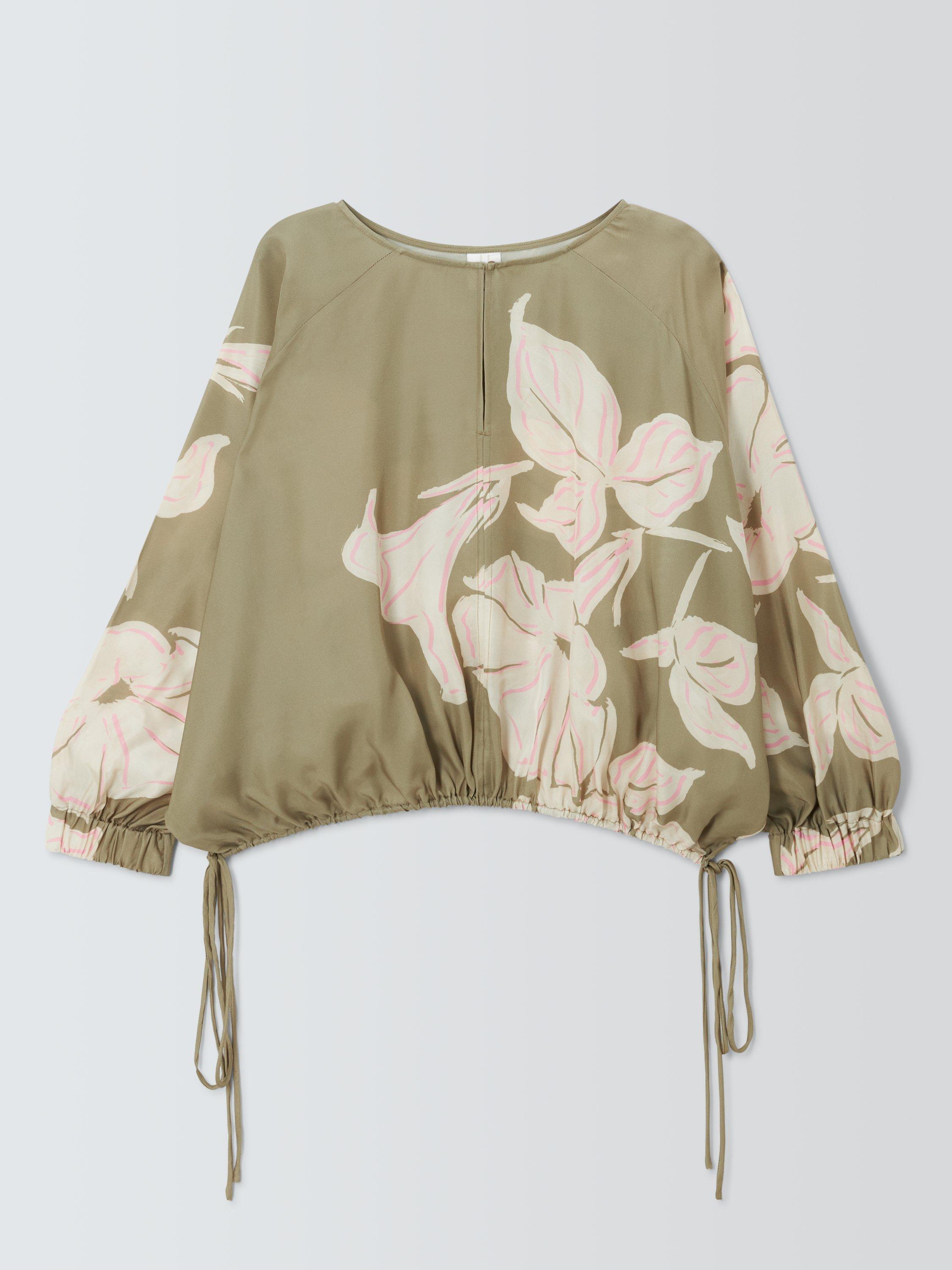 Product image 1 of 1, which shows John Lewis Side Tie Floral Print Top, Print, 8