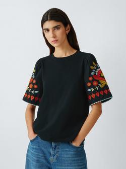 AND/OR Embroidered Sleeve T-Shirt, Black/Col, Black/Col