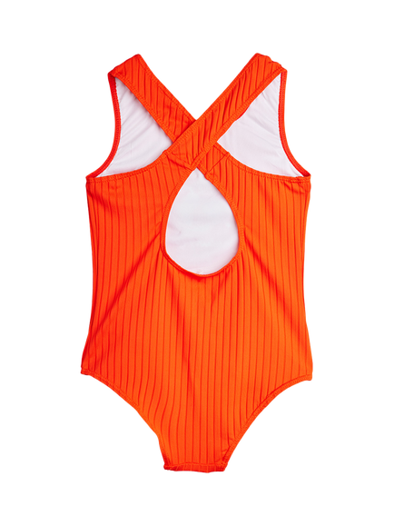 Mini Rodini Kids' Society Embroidered Motif Swimsuit, Red - view 2, Red