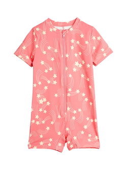 Mini Rodini Kids' Starfall UV All-in-One Suit, Pink, Pink