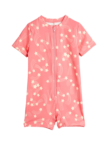 Mini Rodini Kids' Starfall UV All-in-One Suit, Pink, Pink