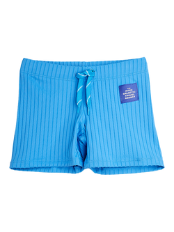 Mini Rodini Kids' Travel Agency Patch Swim Shorts, Blue, Blue