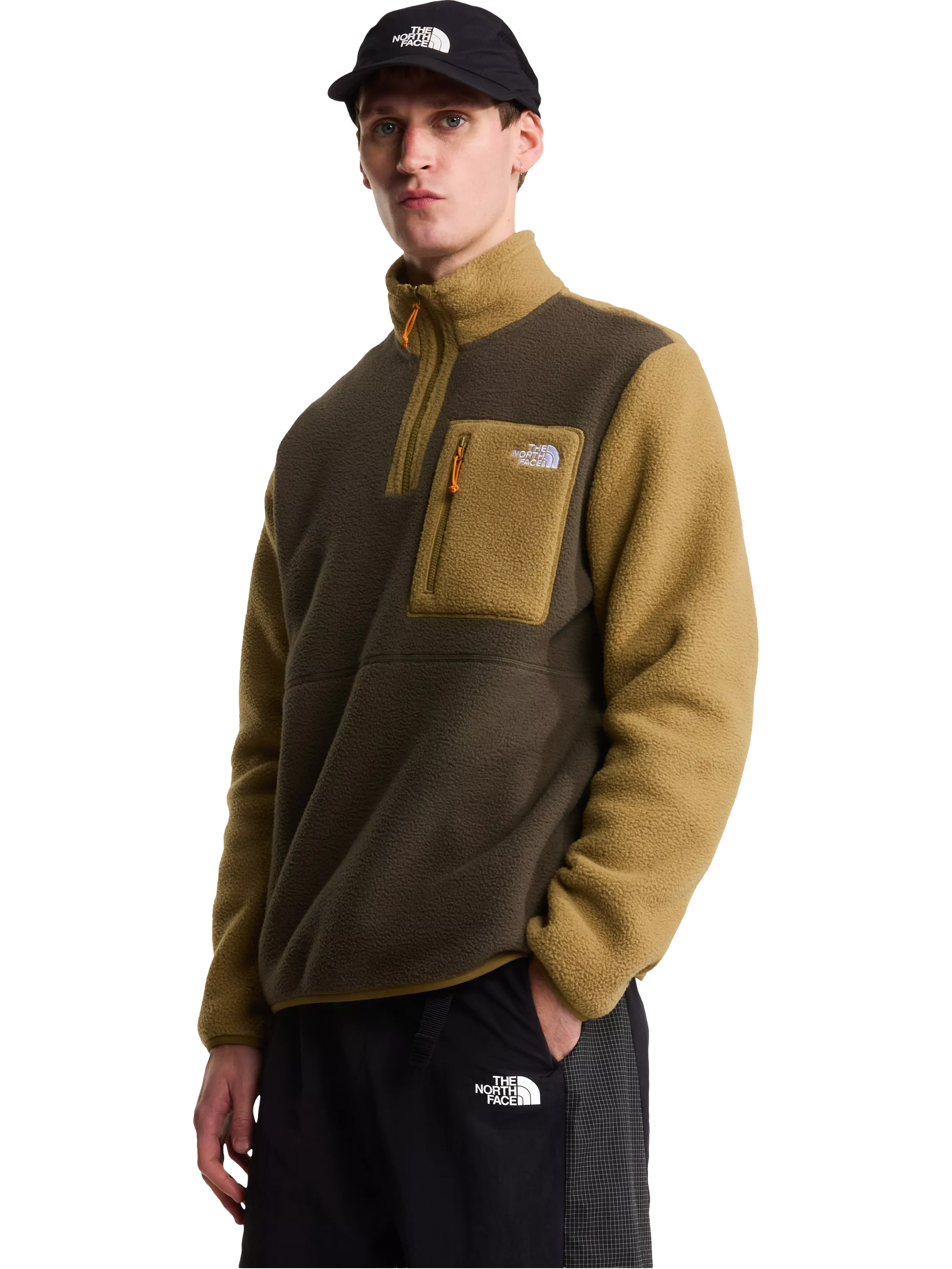 The North Face Men's Yumiori 1/4 Zip Fleece, Brown/Green