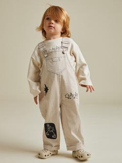 Claude & Co Kids' Cotton Piper Sand Dungarees, Neutral