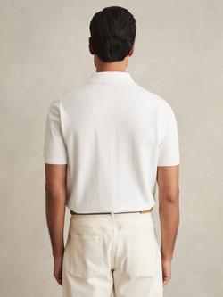 Reiss Finch Cotton Blend Polo Shirt, White - view 2, White