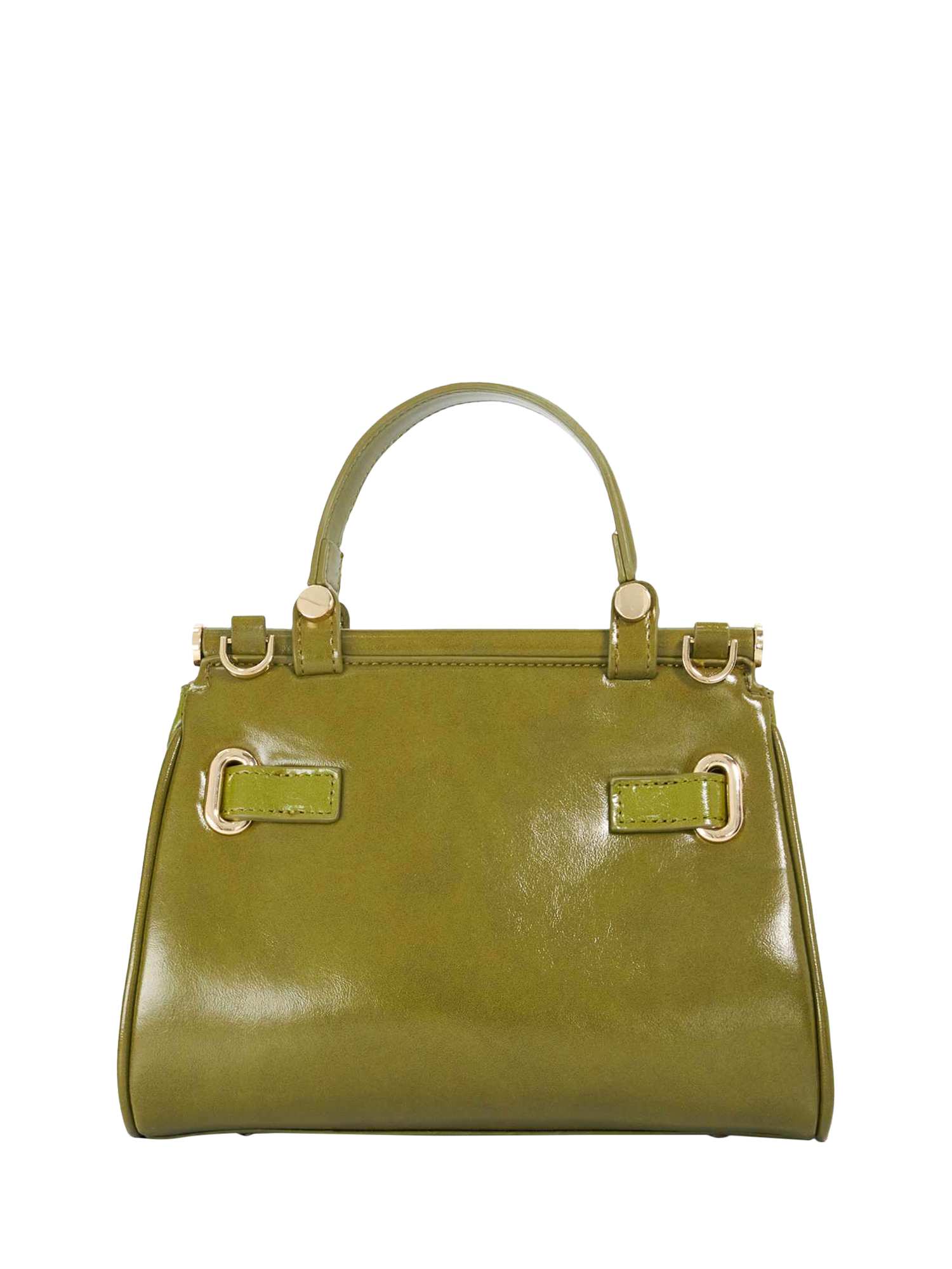 Product image 3 of 5, which shows Dune London Mini Dynamic Leather Grab Bag, Green