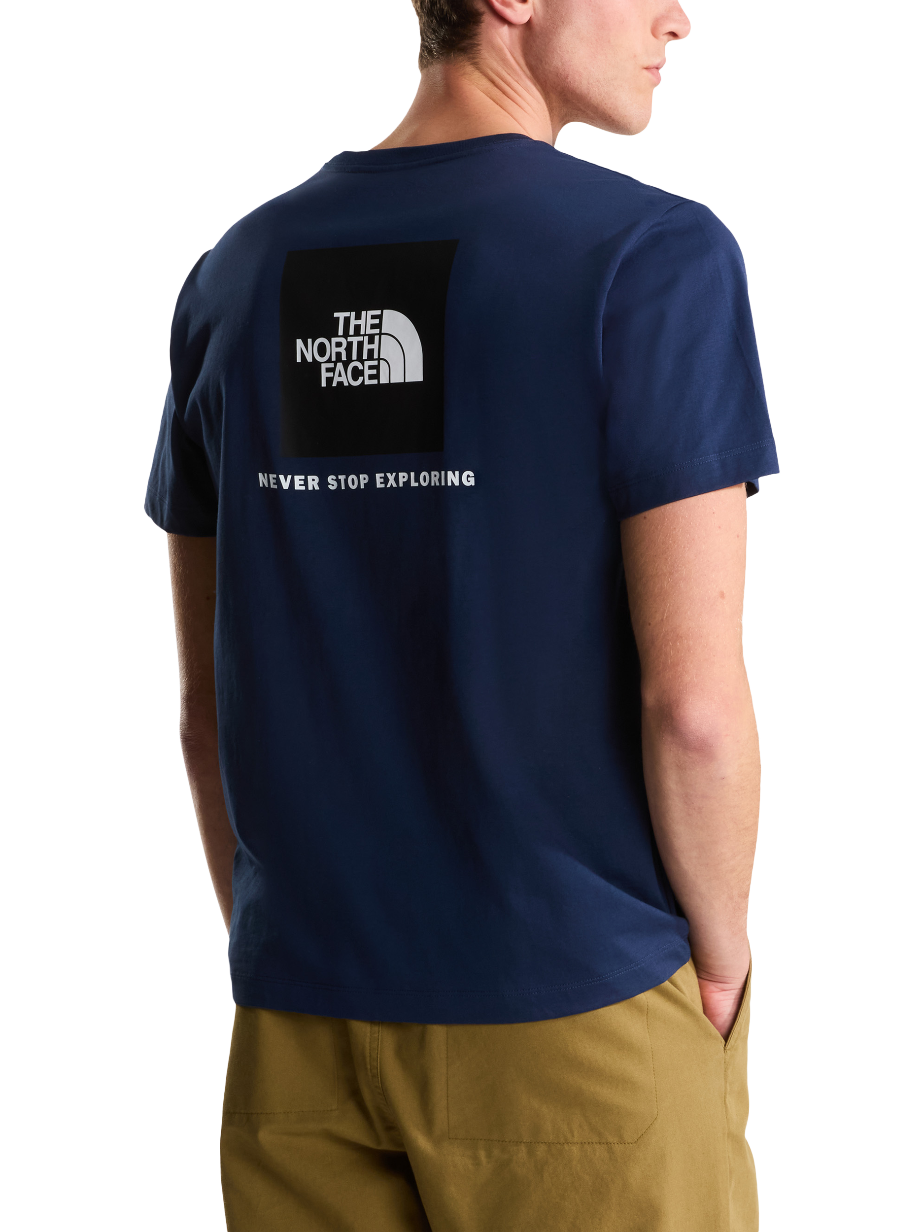 Product image 2 of 4, which shows The North Face Never Stop Exploring Evolution Box Logo T-Shirt, Summit Navy, S