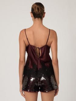 Reiss Rowan Pure Silk Camisole Top, Burgundy - view 2, Burgundy