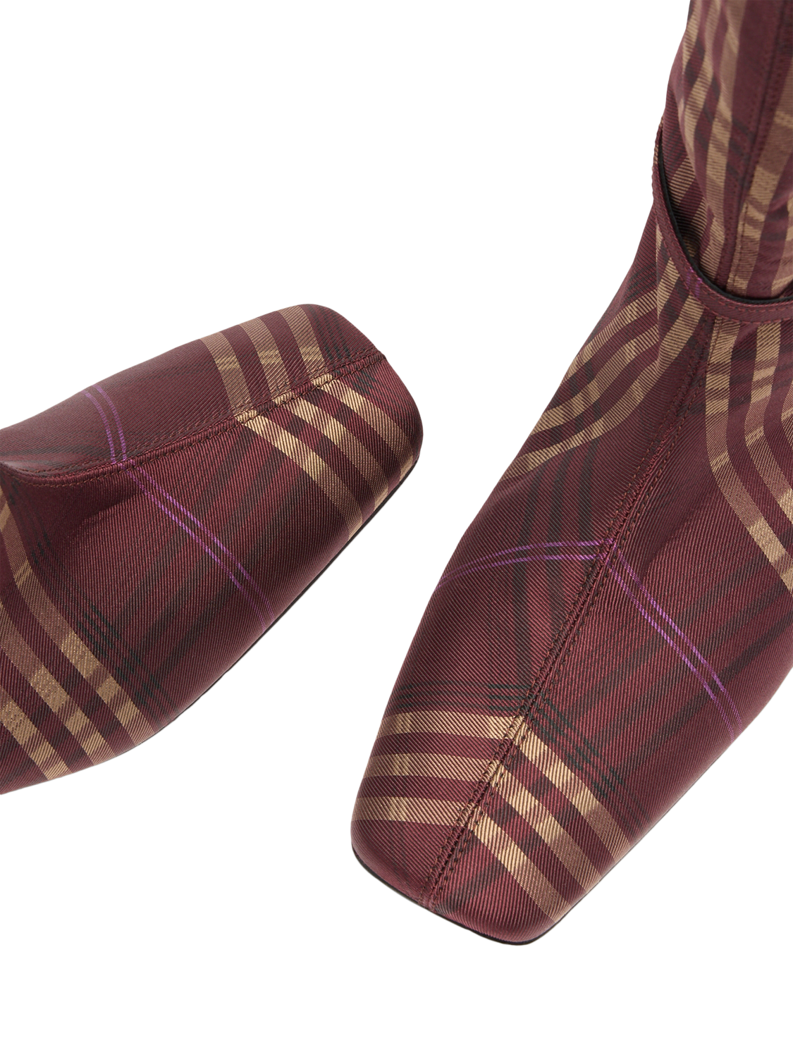 Product image 3 of 4, which shows Russell & Bromley Ravensmoor Silk Check Boots, Red, 4