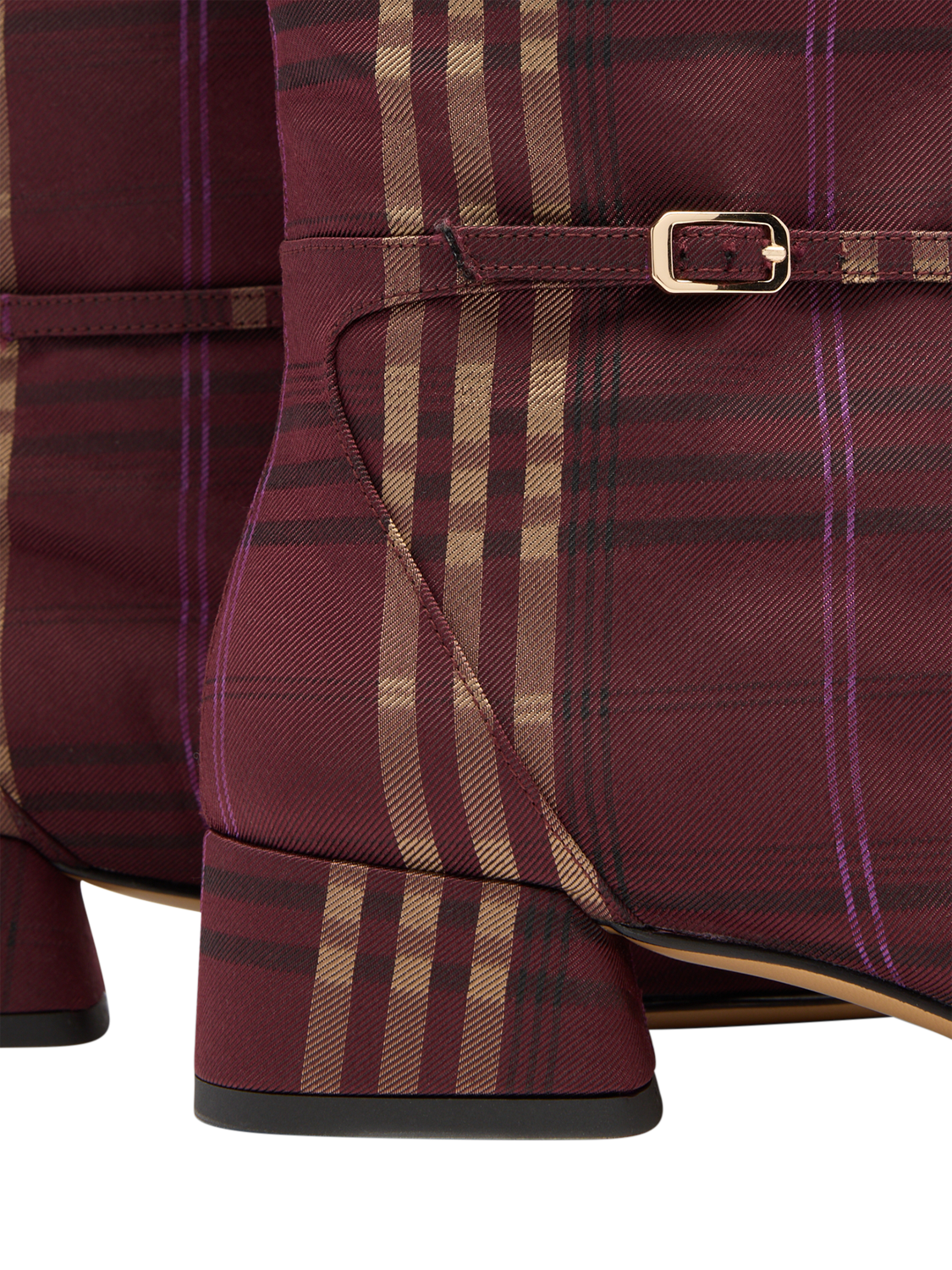 Product image 4 of 4, which shows Russell & Bromley Ravensmoor Silk Check Boots, Red, 4