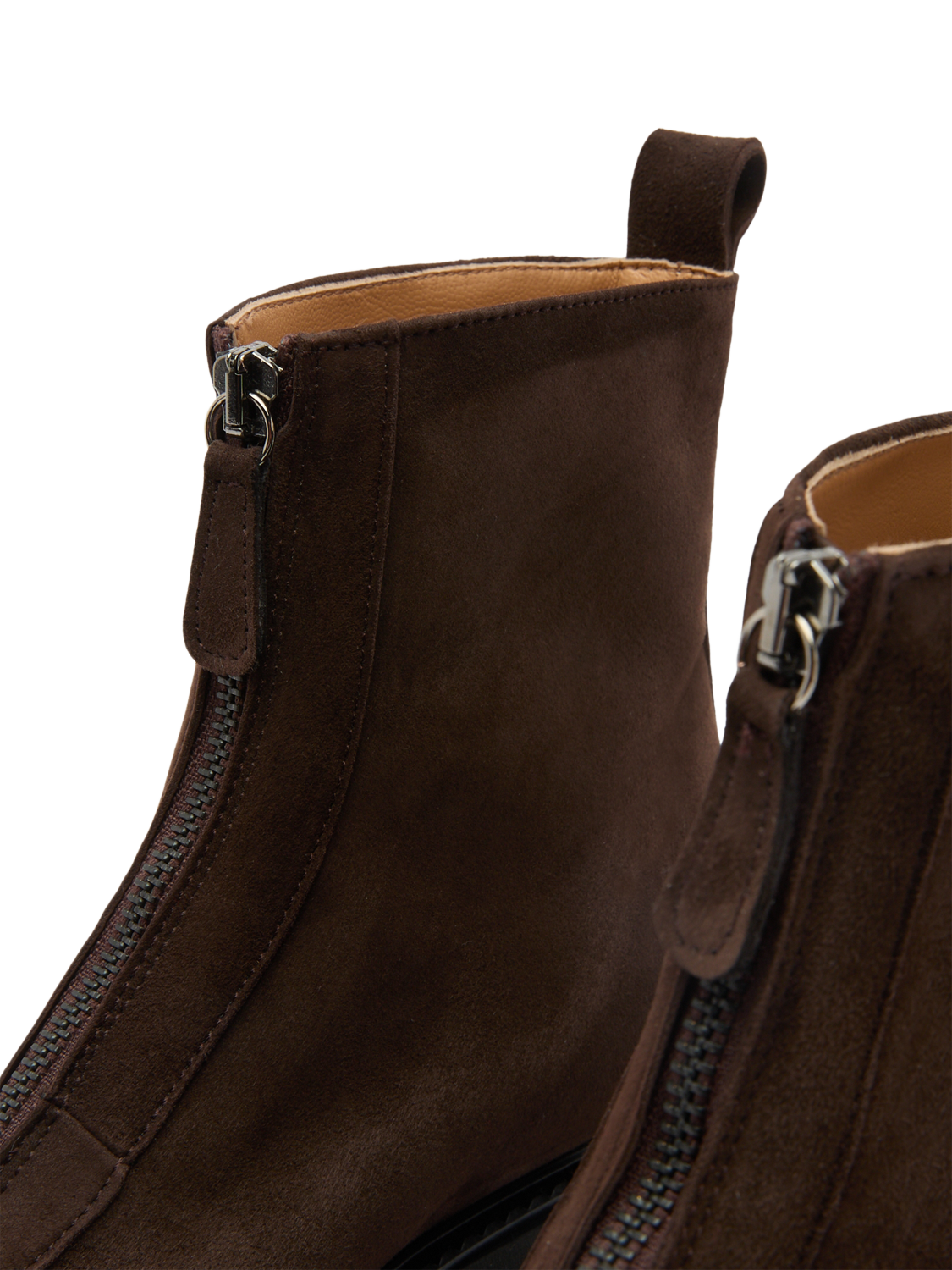 Product image 4 of 5, which shows Russell & Bromley Thames Suede Zip Boots, Brown, 6