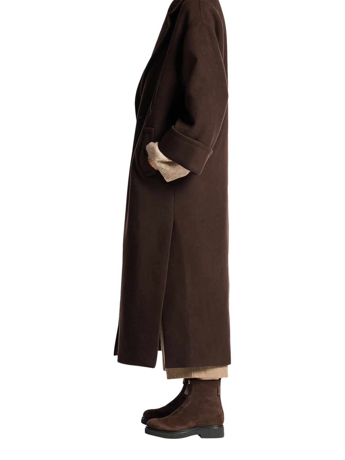 Product image 5 of 5, which shows Russell & Bromley Thames Suede Zip Boots, Brown, 6