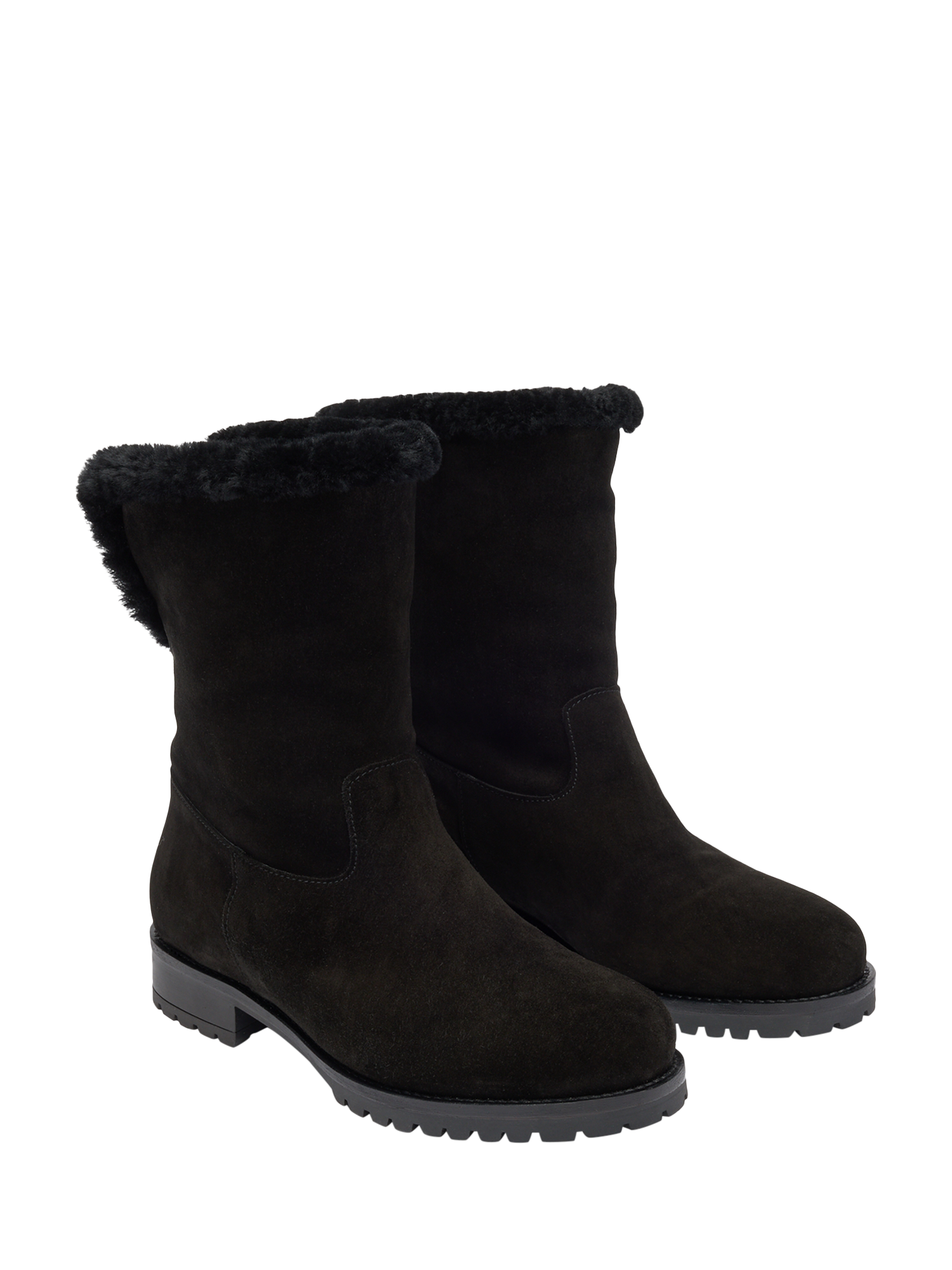 Product image 2 of 4, which shows Russell & Bromley Unfold Mid Calf Suede Boots, Black, 3