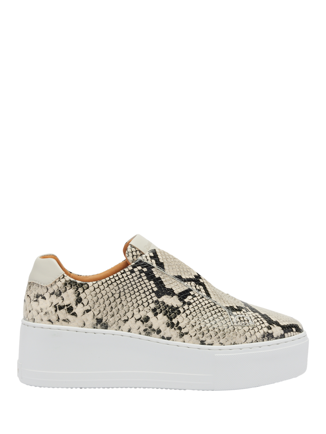 Russell Bromley Park Up Snake Print Leather Laceless Flatform