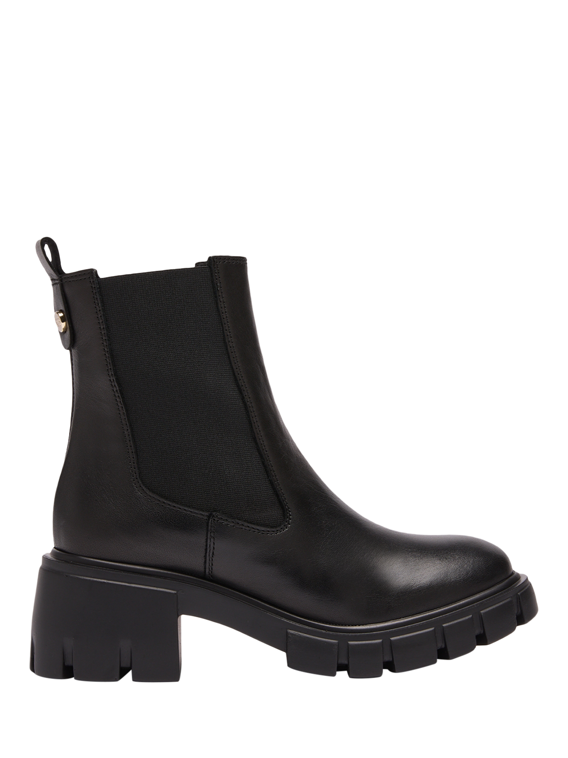 Russell Bromley City Low Leather Cleated Heel Chelsea Boots
