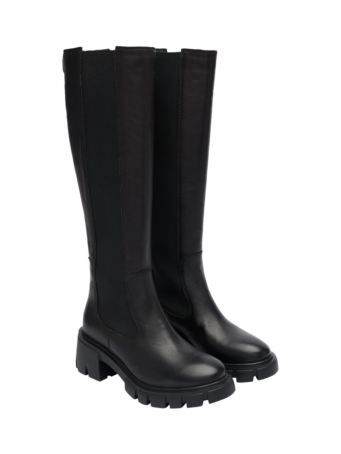 Russell Bromley City Hi Leather Knee High Chelsea Boots, Black