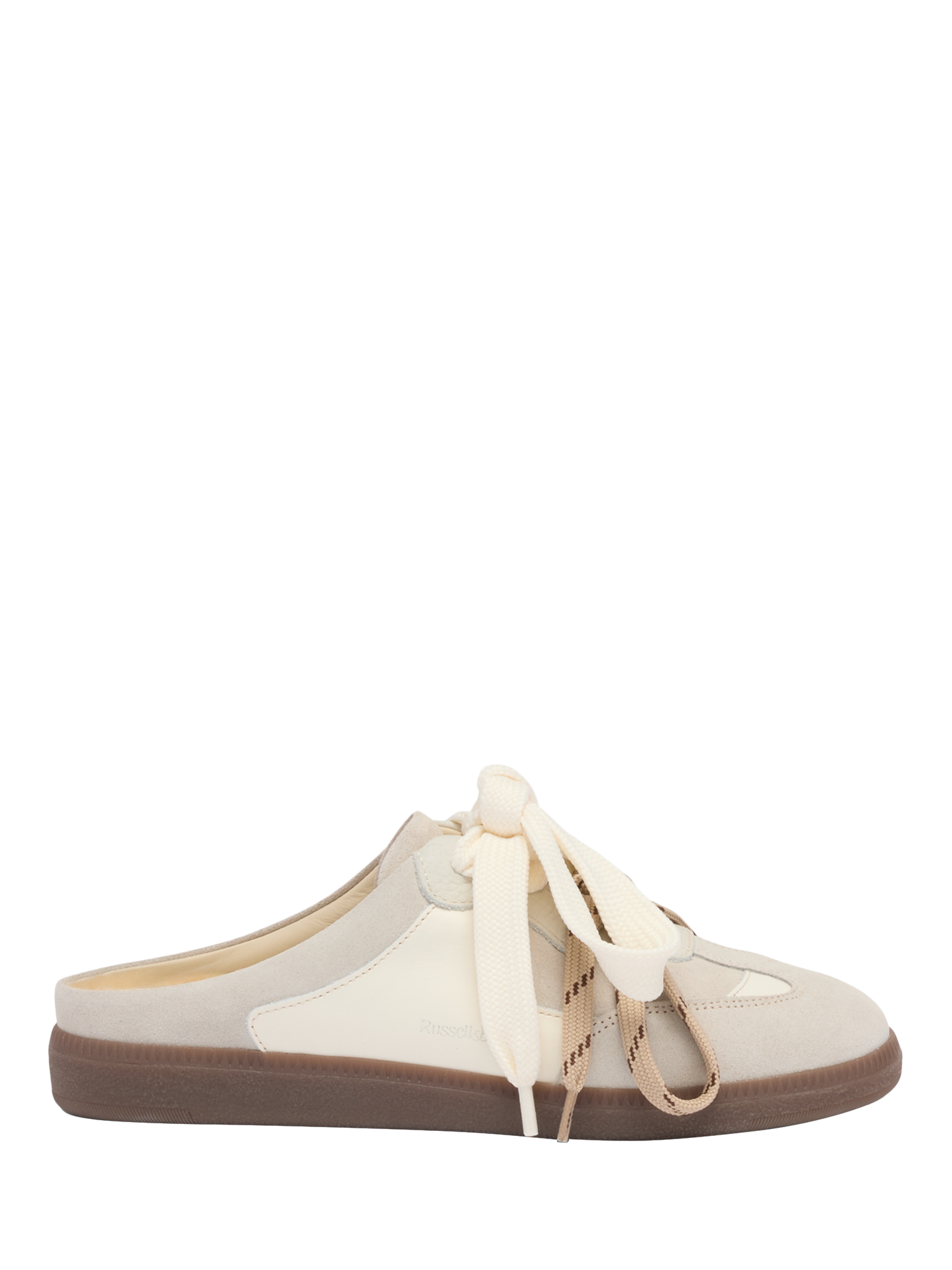 Product image 1 of 4, which shows Russell & Bromley Nordic Mule Leather Thin Sole Mules, White, 3