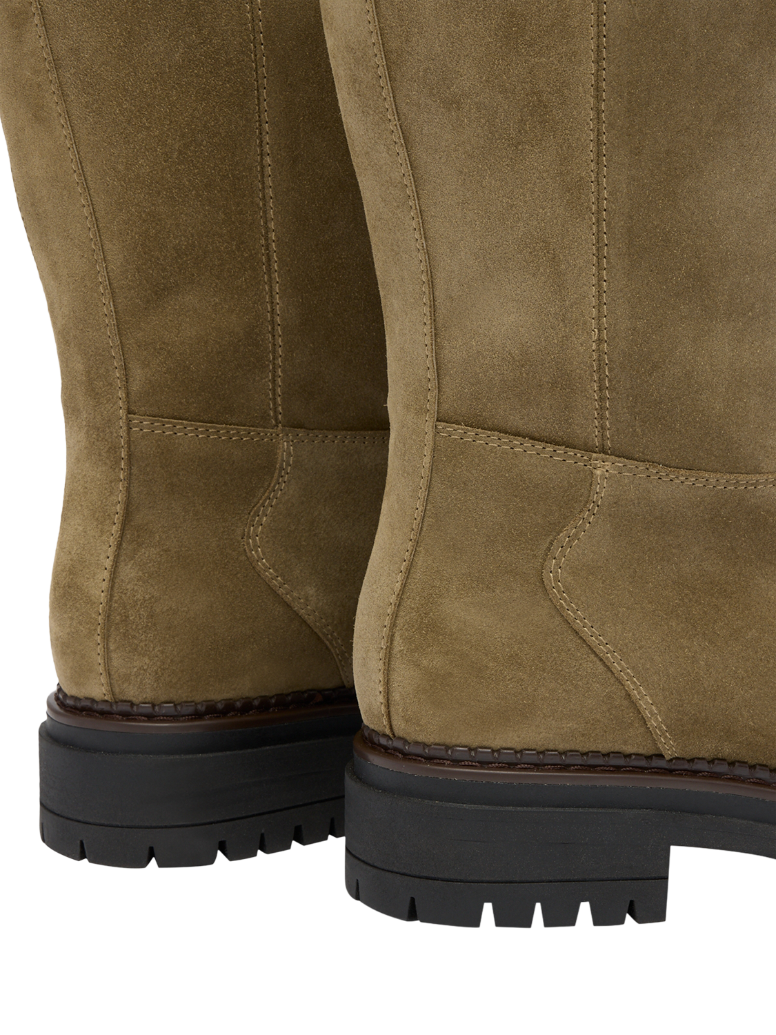Product image 3 of 4, which shows Russell & Bromley Bikby Suede Clean Biker Boots, Green, 3