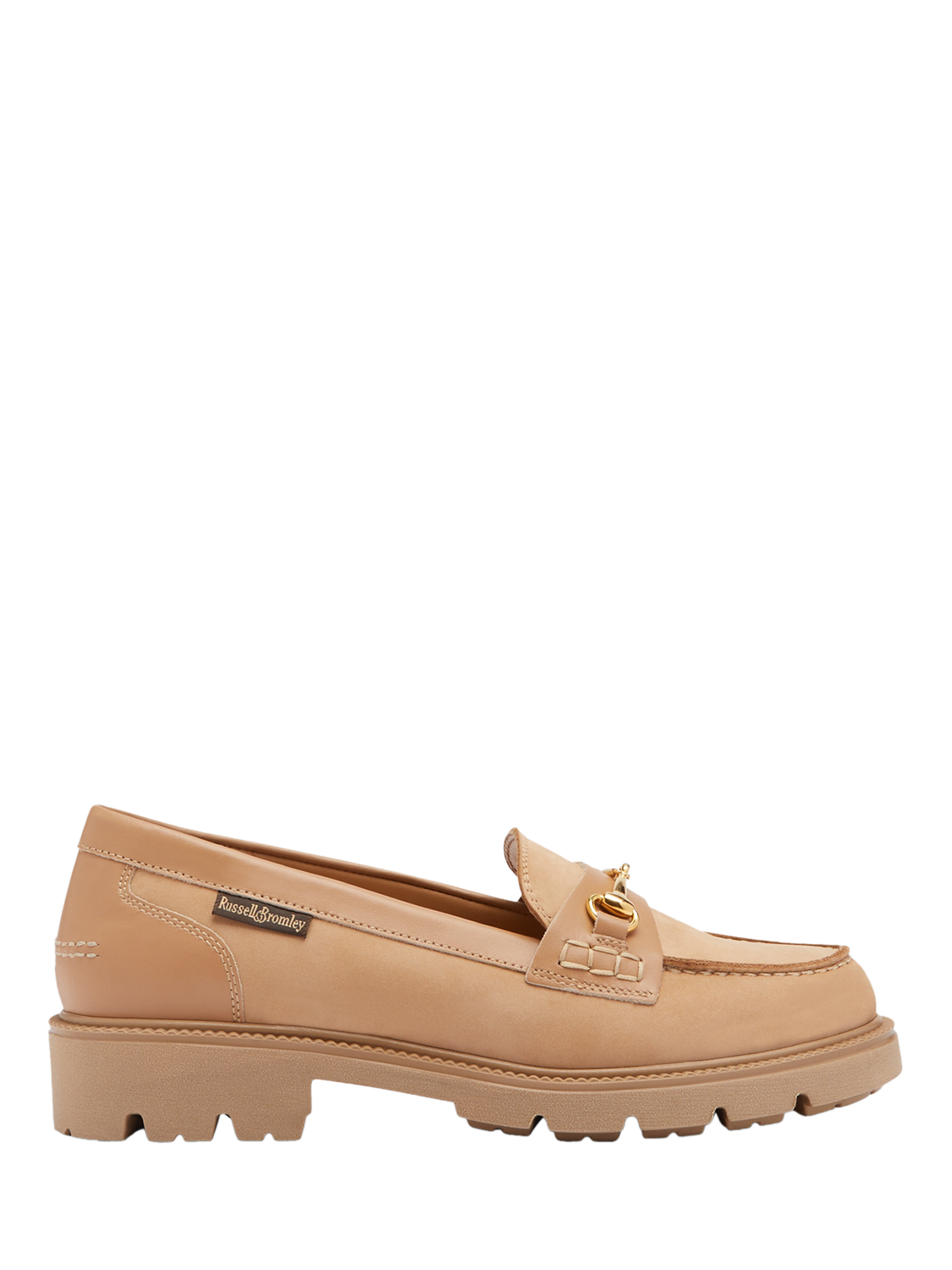 Product image 1 of 5, which shows Russell & Bromley Westminster Leather Loafers, Natural, 5