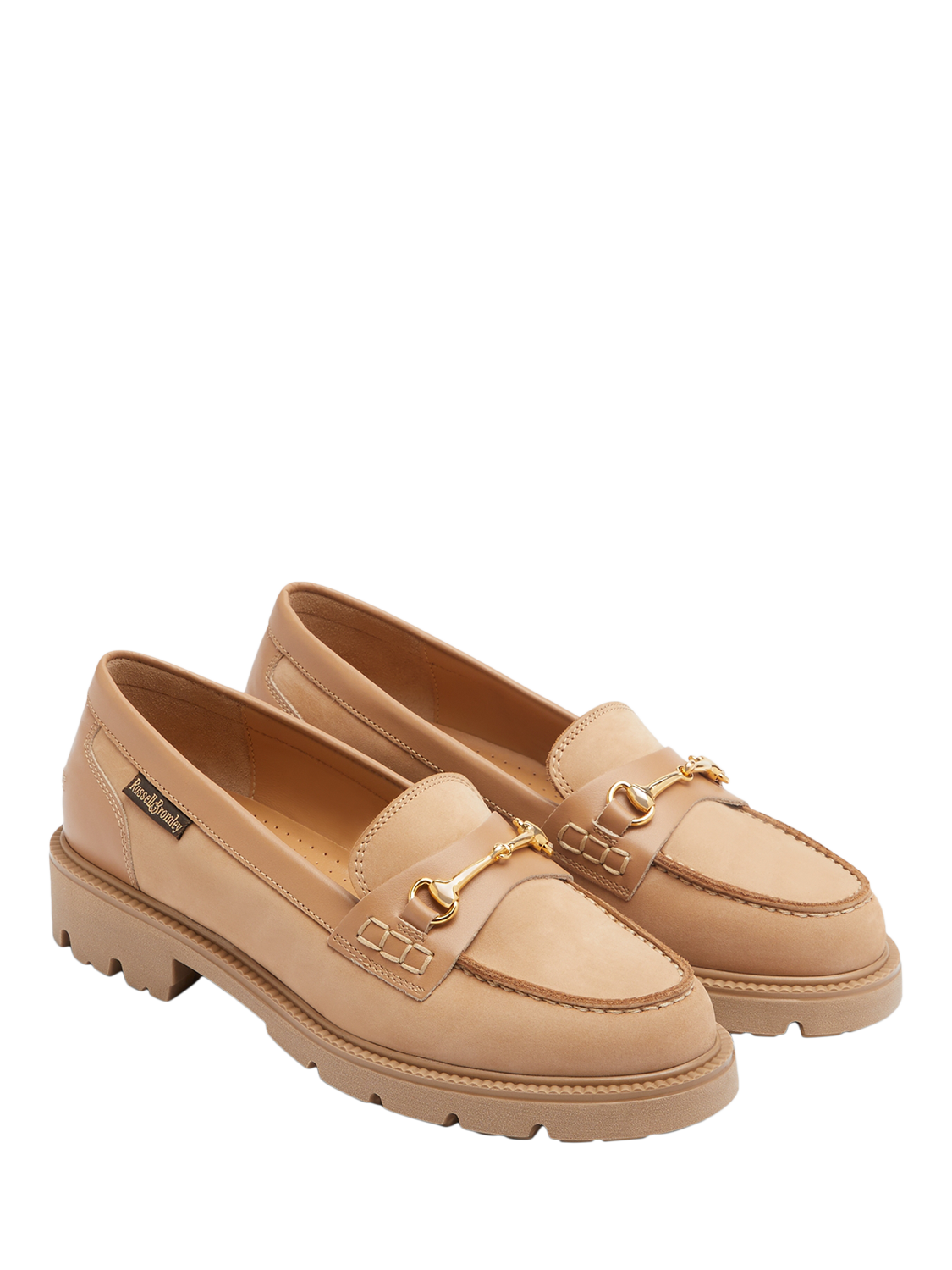 Product image 2 of 5, which shows Russell & Bromley Westminster Leather Loafers, Natural, 5