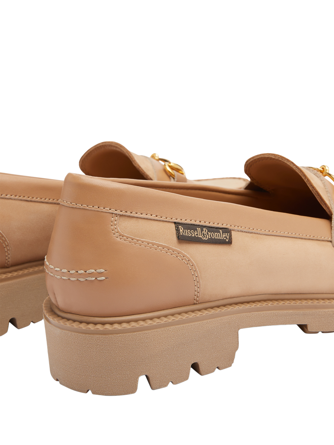 Product image 3 of 5, which shows Russell & Bromley Westminster Leather Loafers, Natural, 5