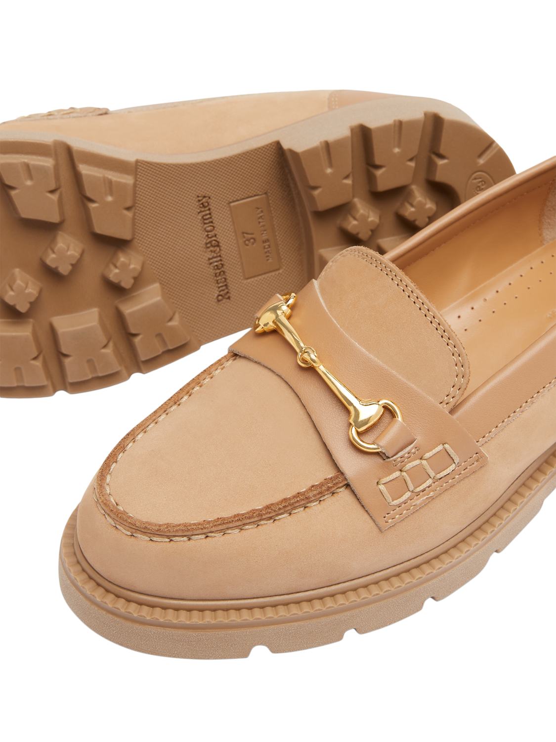 Product image 4 of 5, which shows Russell & Bromley Westminster Leather Loafers, Natural, 5