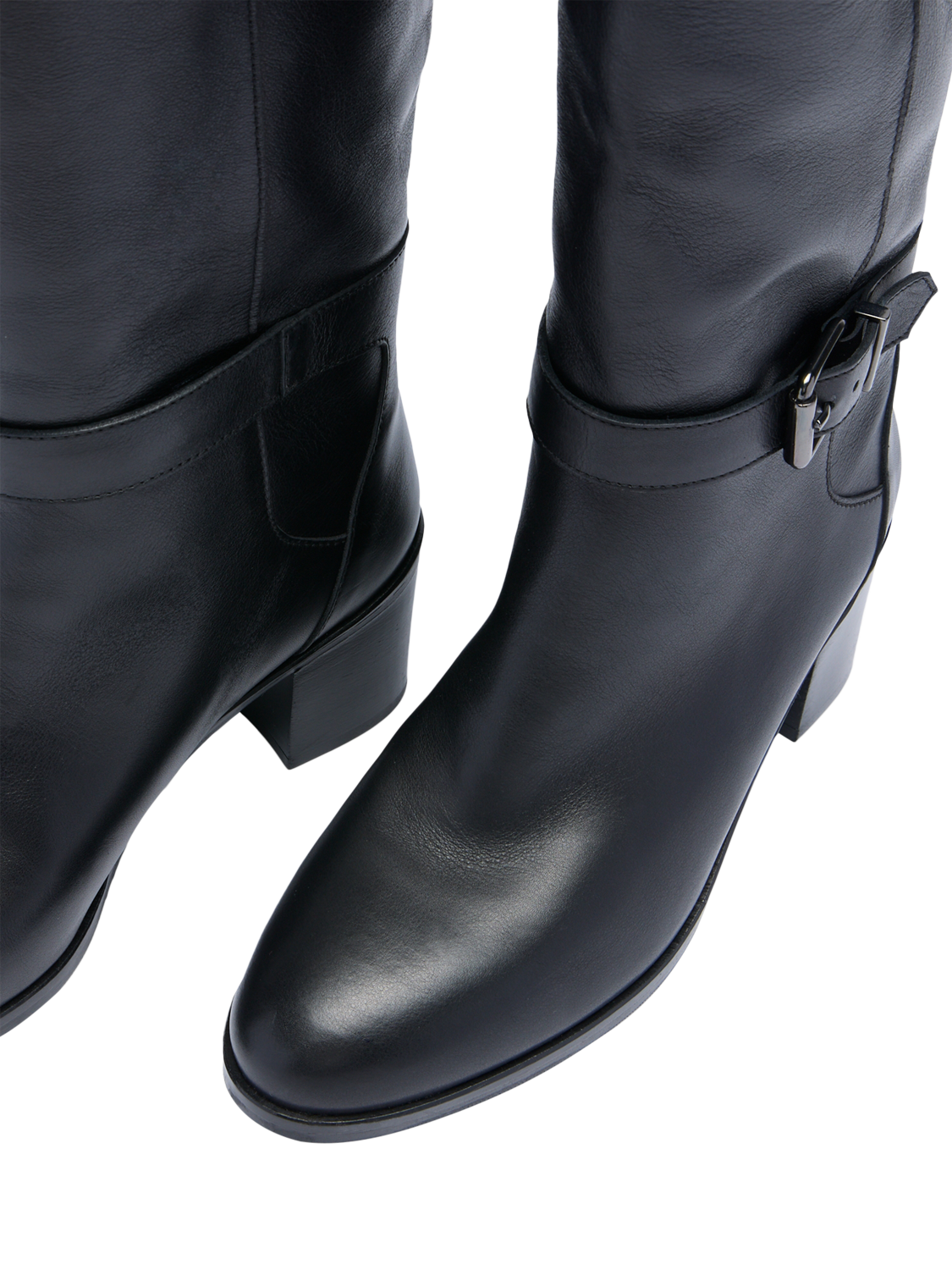 Product image 3 of 4, which shows Russell & Bromley Mellor Leather Knee High Boots, Black, 3