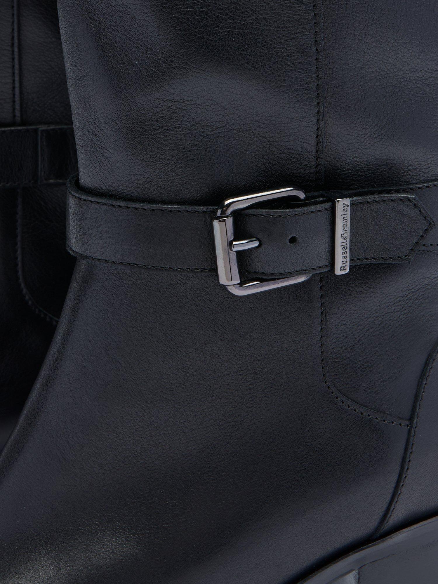 Product image 4 of 4, which shows Russell & Bromley Mellor Leather Knee High Boots, Black, 3