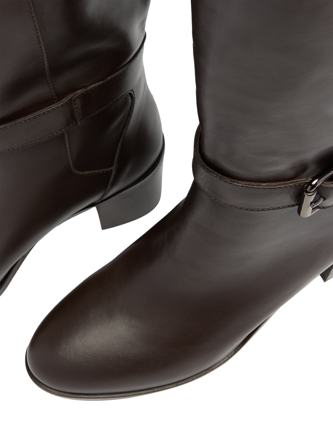 Product image 3 of 4, which shows Russell & Bromley Mellor Leather Knee High Boots, Brown, 3