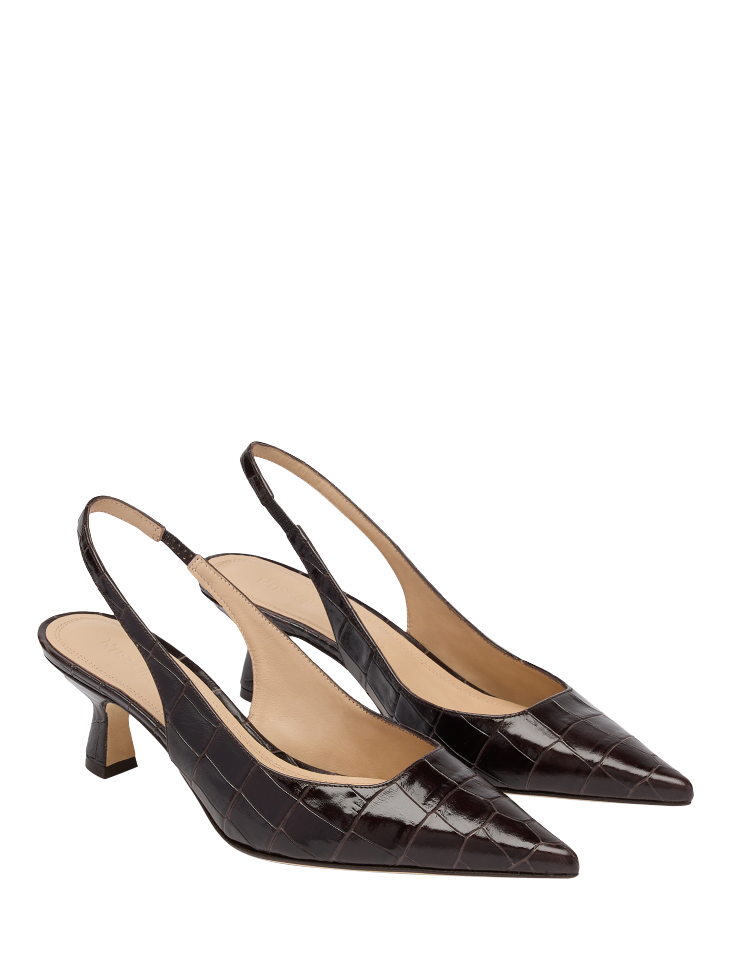 Product image 2 of 4, which shows Russell & Bromley Seathwaite Slingback Shoes, Brown, 3