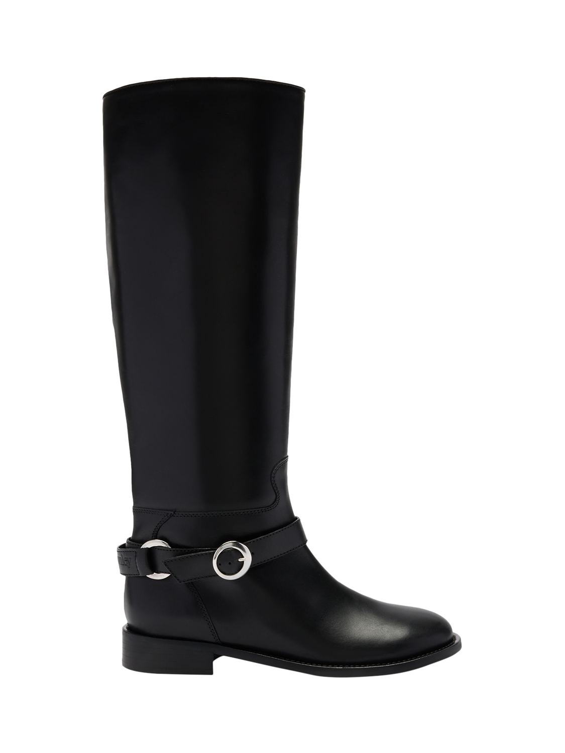 Product image 1 of 4, which shows Russell & Bromley Beckside Leather Equestrian Boot, Black, 6