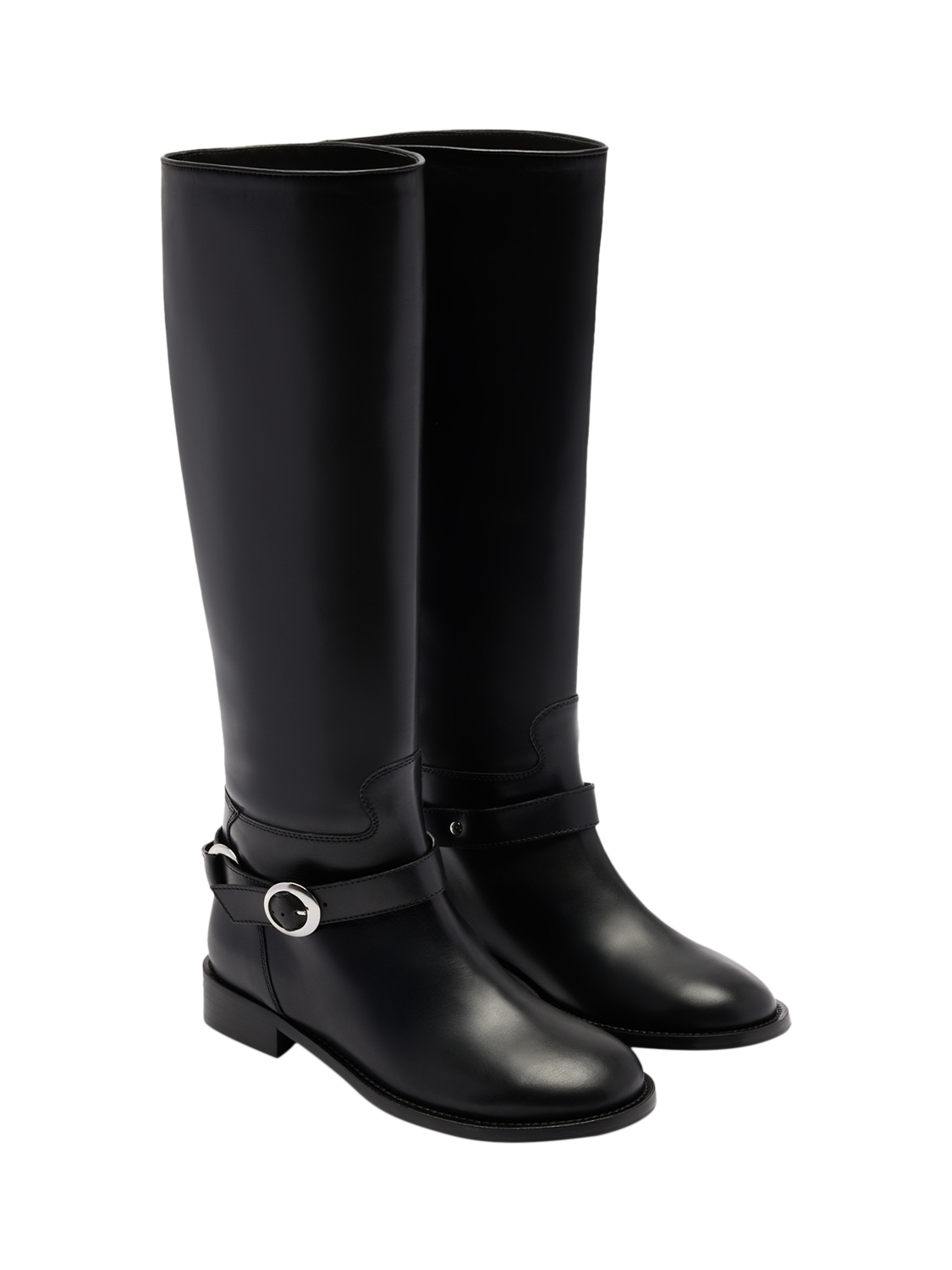 Product image 2 of 4, which shows Russell & Bromley Beckside Leather Equestrian Boot, Black, 6