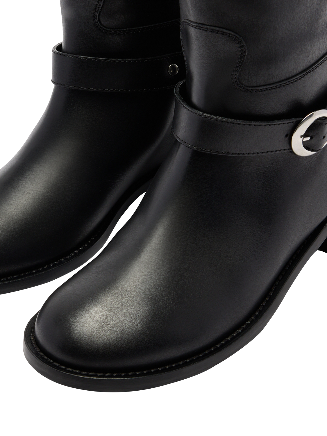 Product image 3 of 4, which shows Russell & Bromley Beckside Leather Equestrian Boot, Black, 6