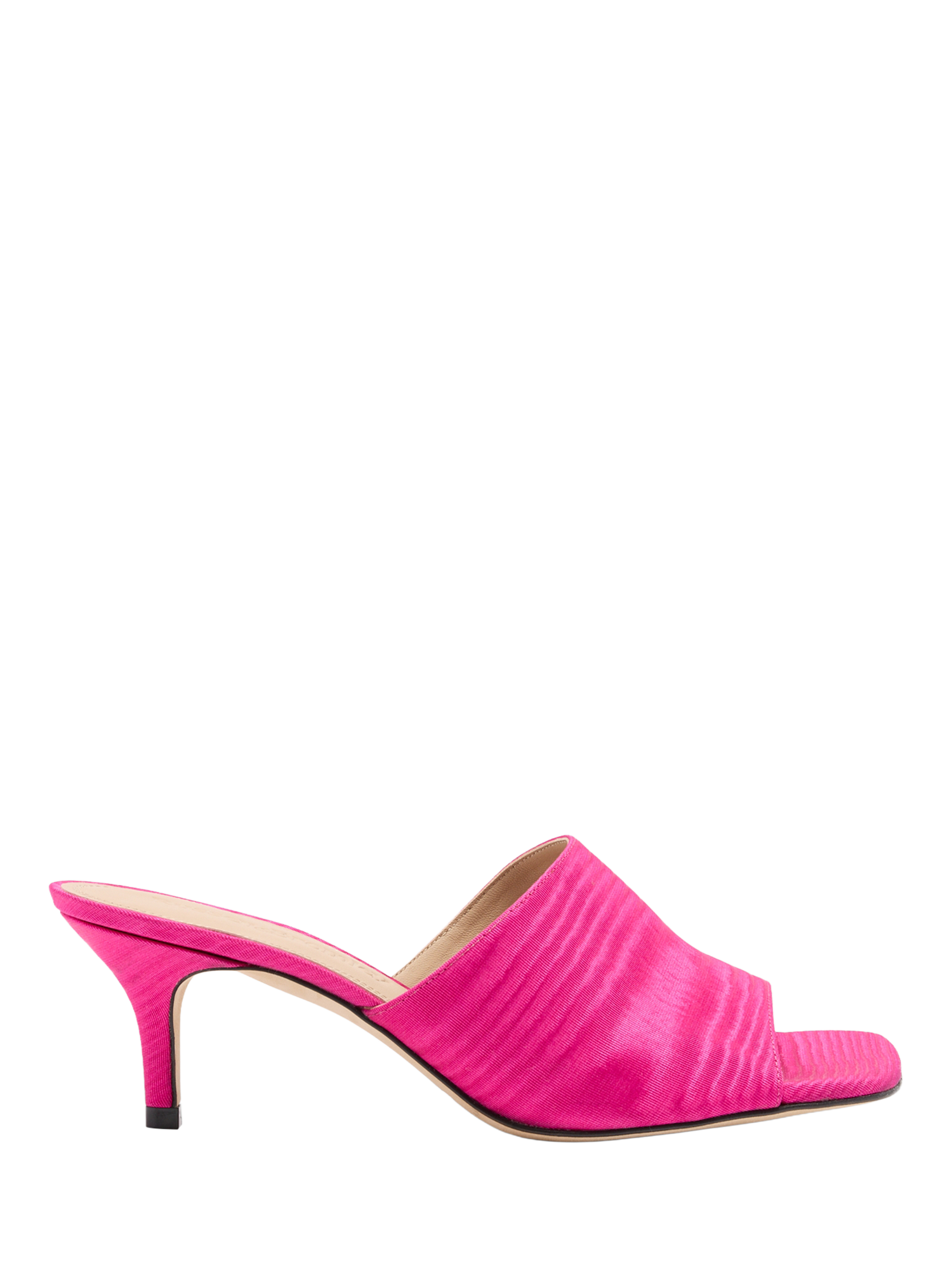 Product image 1 of 4, which shows Russell & Bromley Superstow Mid Heel Mules, Pink, 5