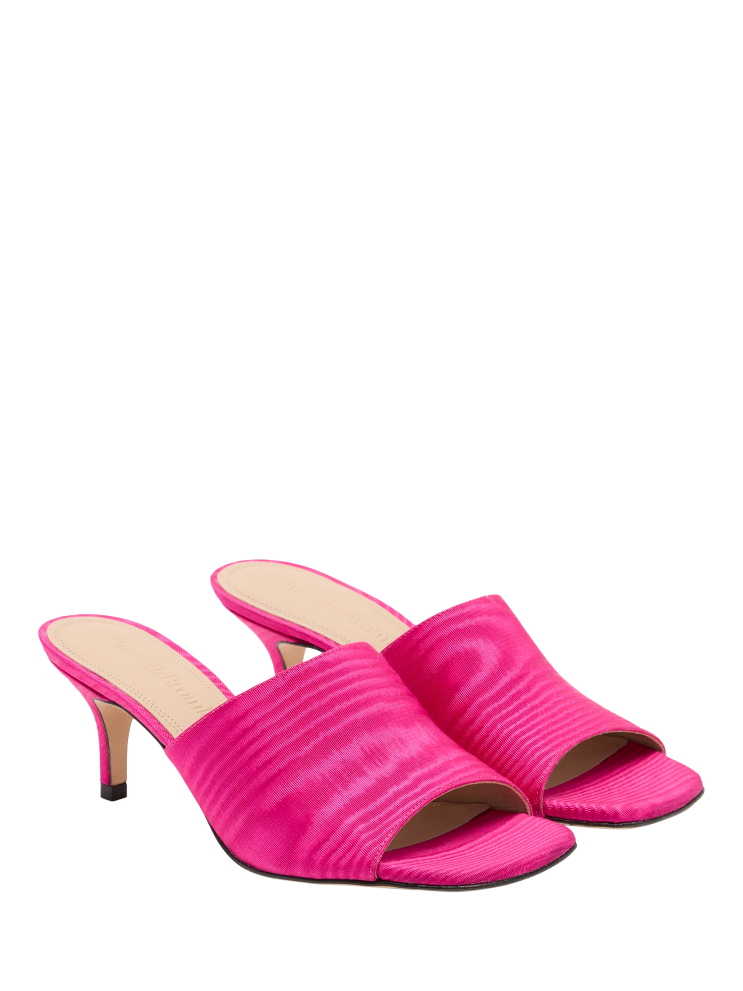 Product image 2 of 4, which shows Russell & Bromley Superstow Mid Heel Mules, Pink, 5