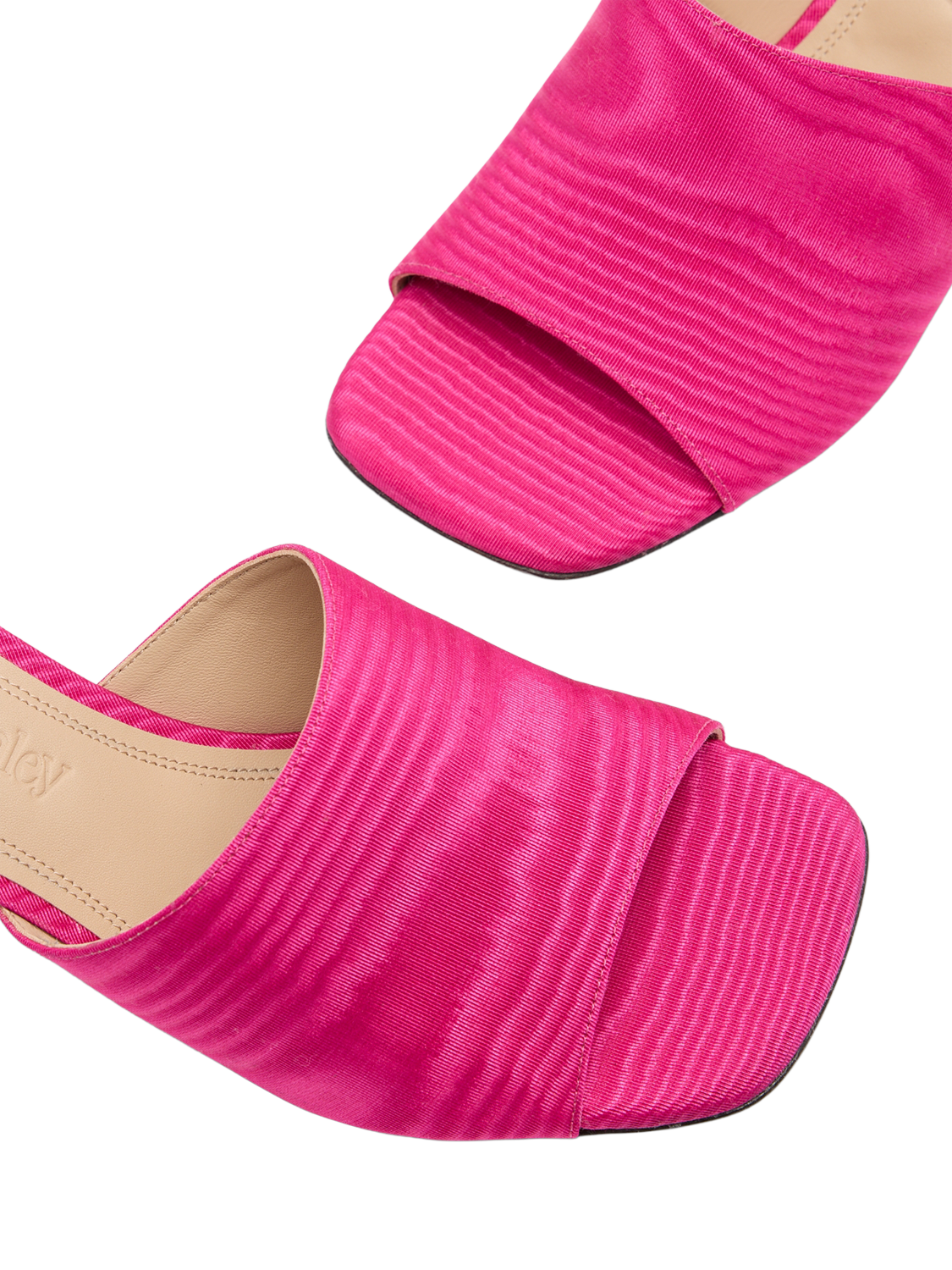 Product image 3 of 4, which shows Russell & Bromley Superstow Mid Heel Mules, Pink, 5