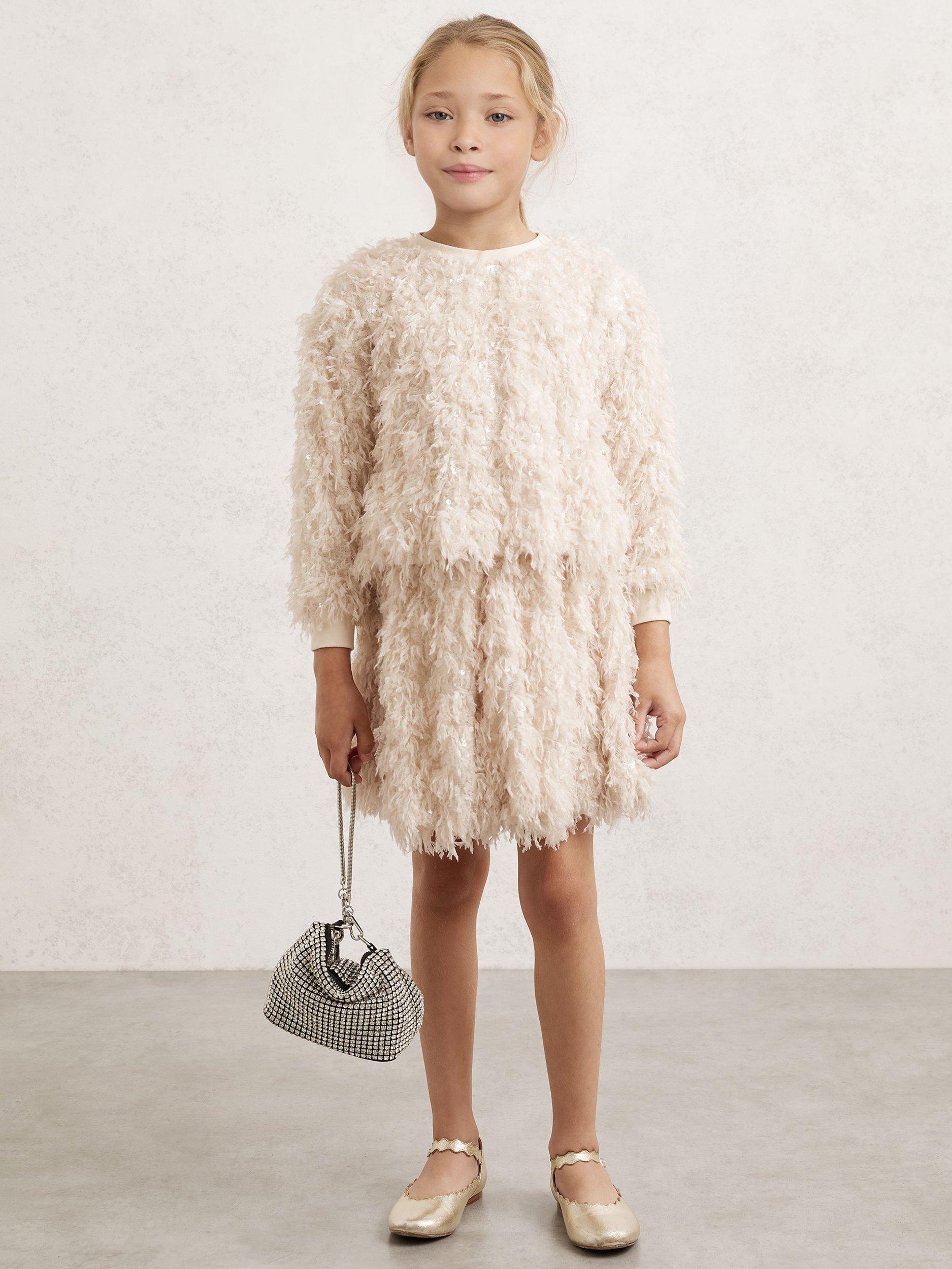 Product image 1 of 5, which shows Reiss Kids' Roxy Textured Top, Ivory, 6-7 years