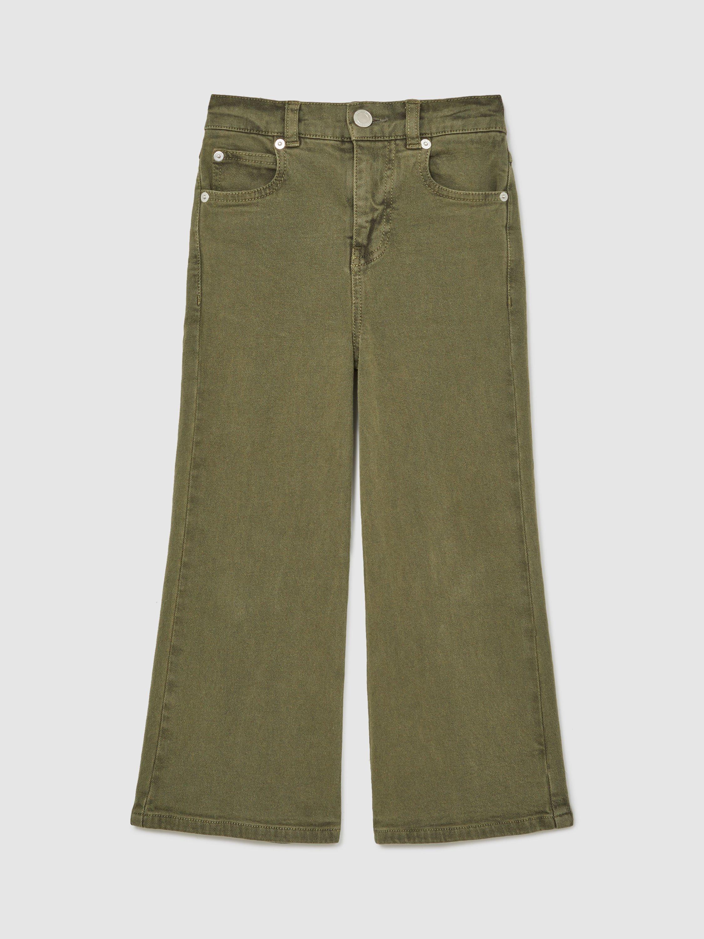 Product image 2 of 4, which shows Reiss Kids' Clea Cotton Blend Jeans, Khaki, 5-6 years