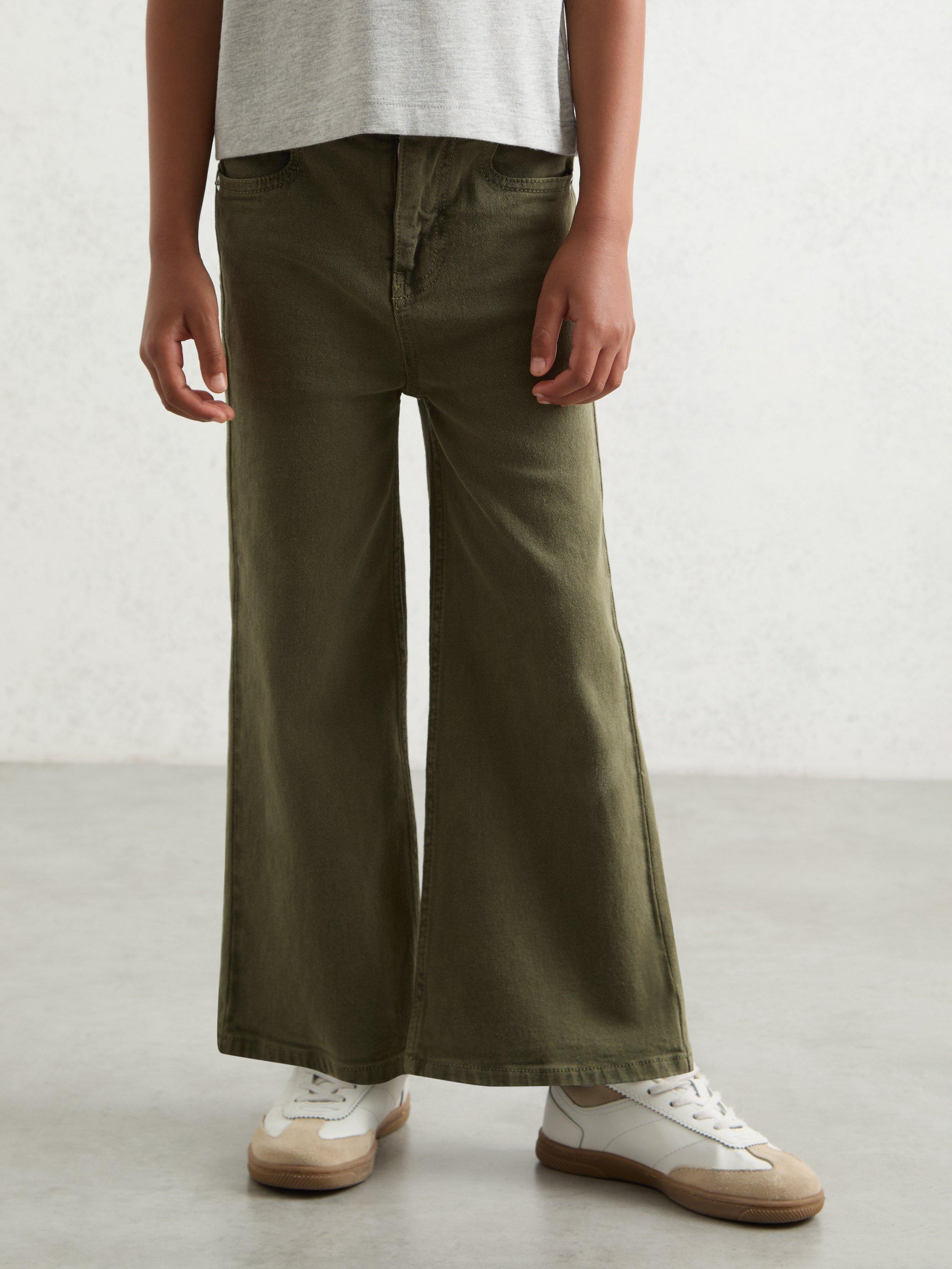 Product image 3 of 4, which shows Reiss Kids' Clea Cotton Blend Jeans, Khaki, 5-6 years