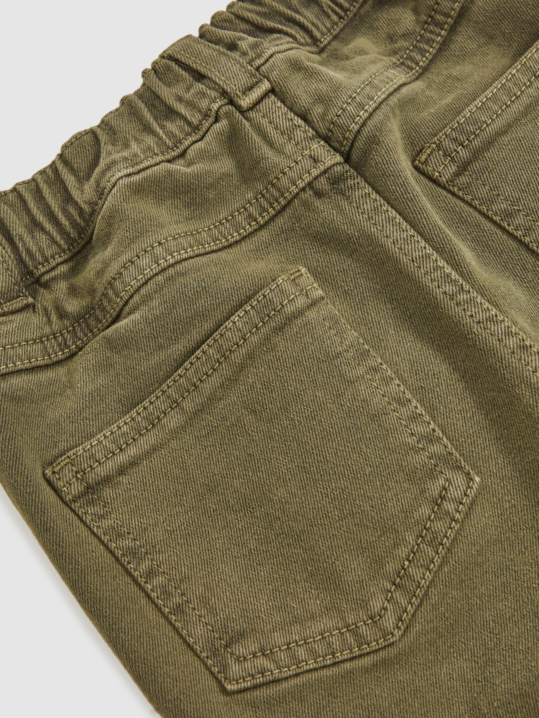 Product image 4 of 4, which shows Reiss Kids' Clea Cotton Blend Jeans, Khaki, 5-6 years
