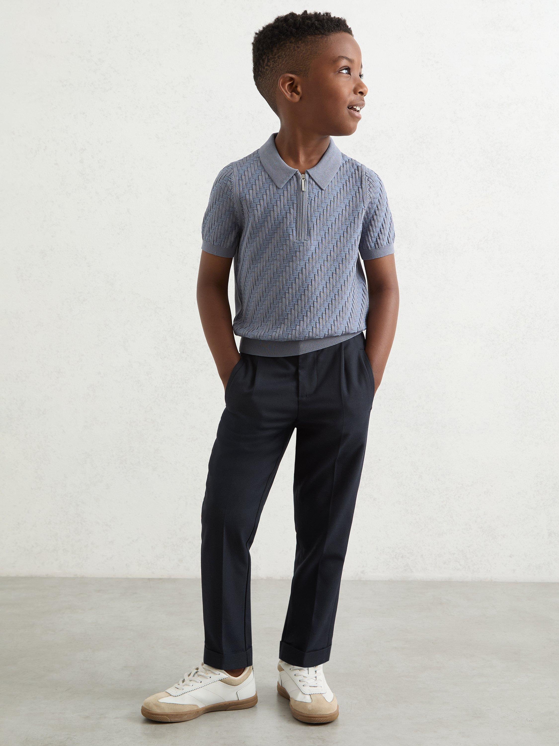Product image 1 of 5, which shows Reiss Kids' Brighton Slim Chinos, Navy, 3-4 years