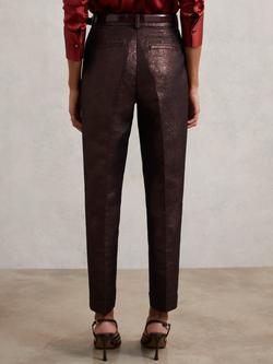 Reiss Sienna Tapered Fit Trousers, Burgundy - view 2, Burgundy