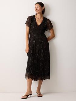 Jigsaw Wheat Flower Bias Cut Dress, Brown, Brown