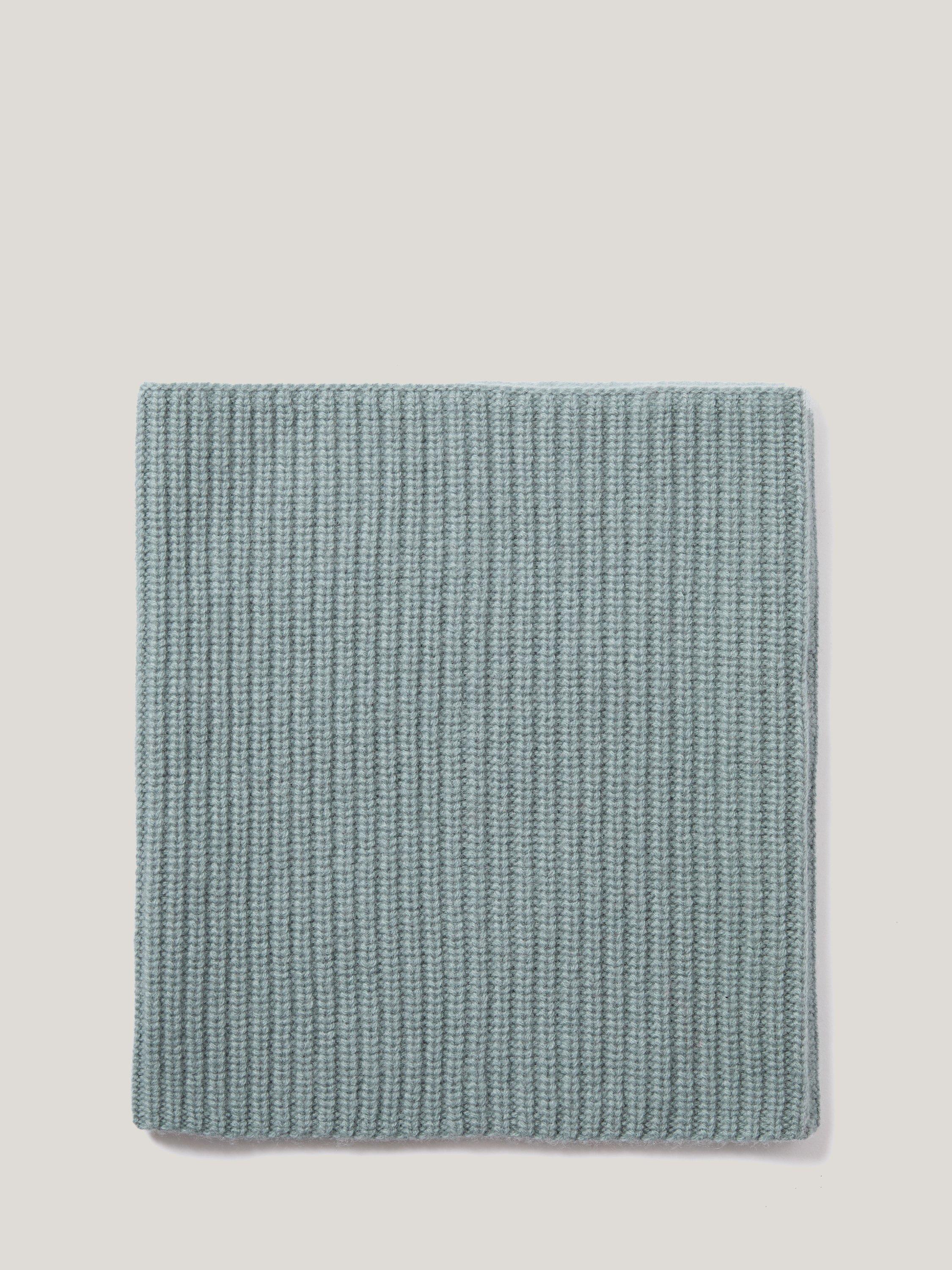 Product image 1 of 2, which shows Jigsaw Ribbed Wool Rich Snood, Aqua Blue, One Size
