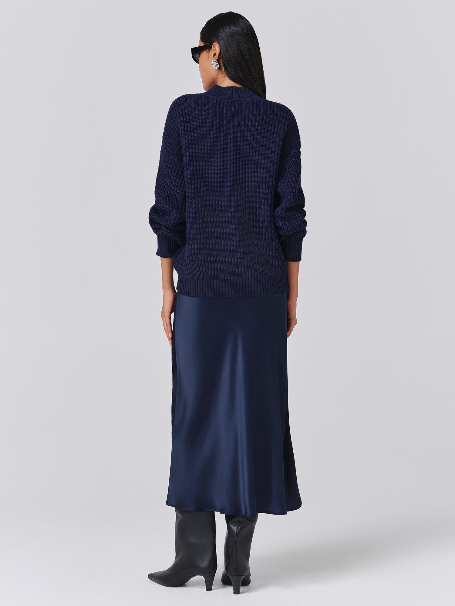Product image 5 of 5, which shows Ghost Lyla V-Neck Cardigan, Navy, XS
