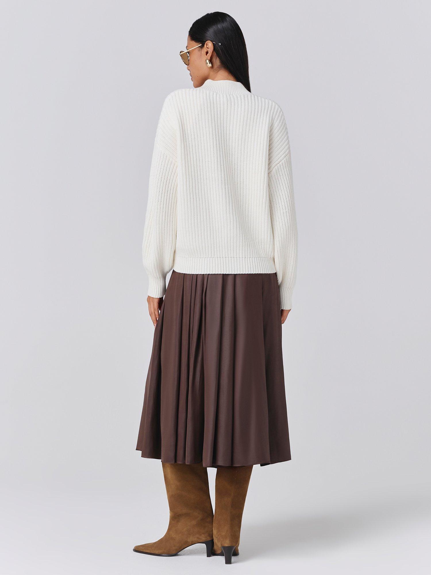 Product image 5 of 5, which shows Ghost Lyla V-Neck Cardigan, Ivory, XS